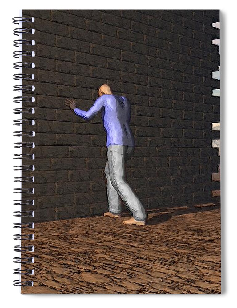 Obstacles Spiral Notebook featuring the digital art The Obstacles We Create by John Alexander