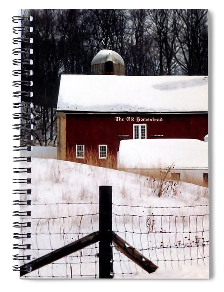 Winter Spiral Notebook featuring the photograph The Old Homestead by DJ Florek