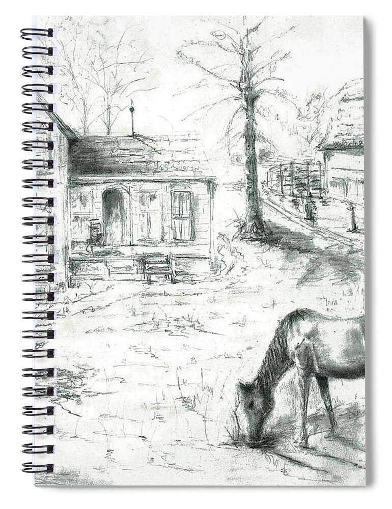 Old Spiral Notebook featuring the painting The Old Horse Farm by Bernadette Krupa