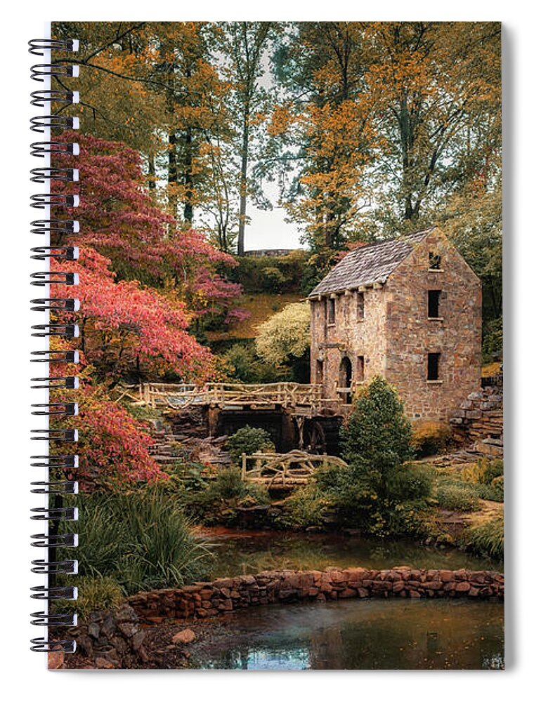 The Old Mill Spiral Notebook featuring the photograph The Old Mill by James Barber