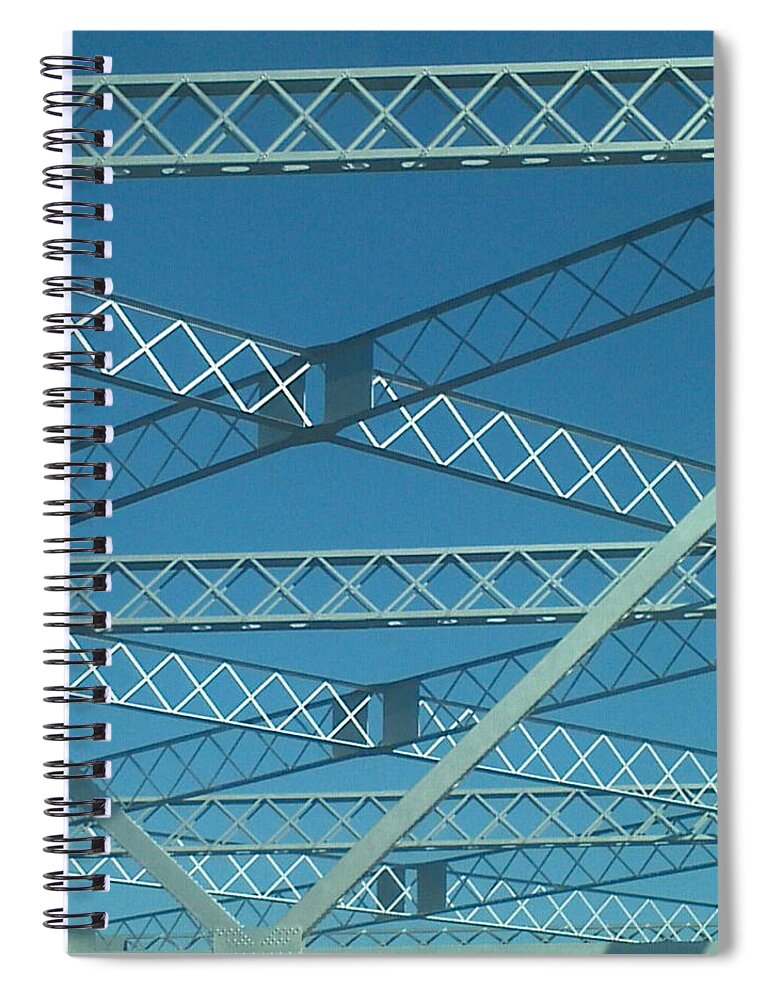 Bridge Spiral Notebook featuring the photograph The Old Tappan Zee Bridge 2014 by Vicki Noble