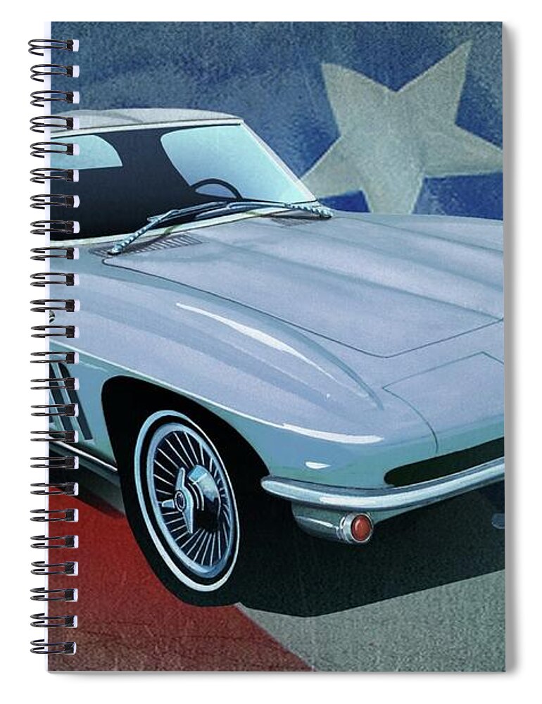 Art Spiral Notebook featuring the mixed media The Original Stingray 1963 by Simon Read