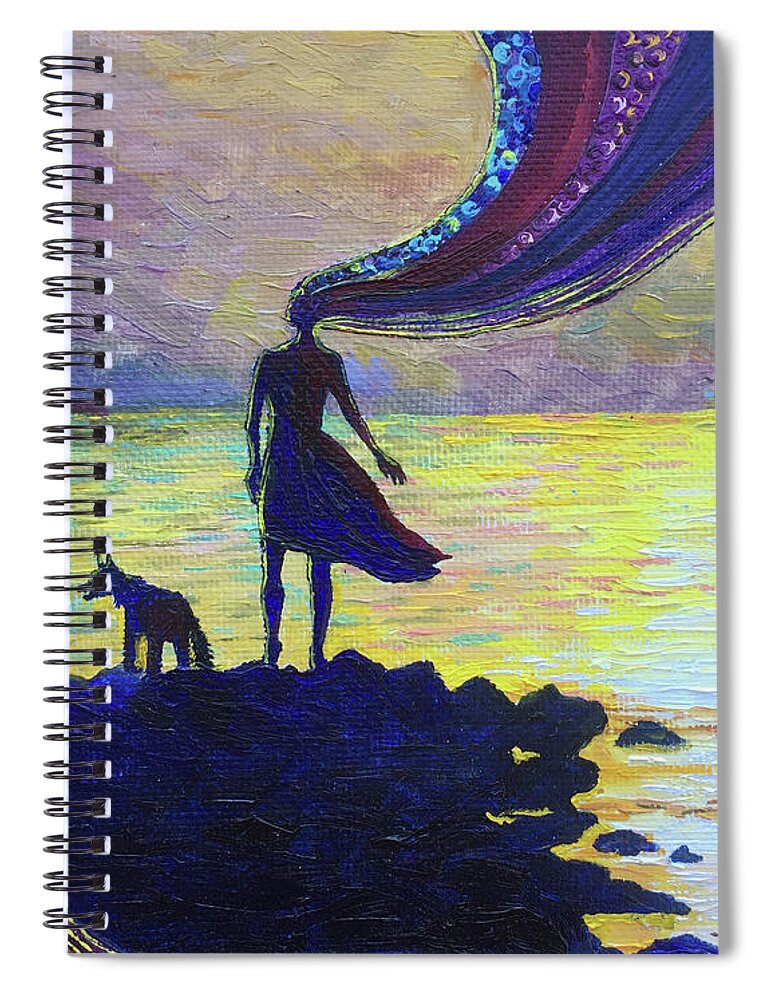 Russian Artists New Wave Spiral Notebook featuring the painting The Outer is Manifestation of The Inner by Alina Malykhina