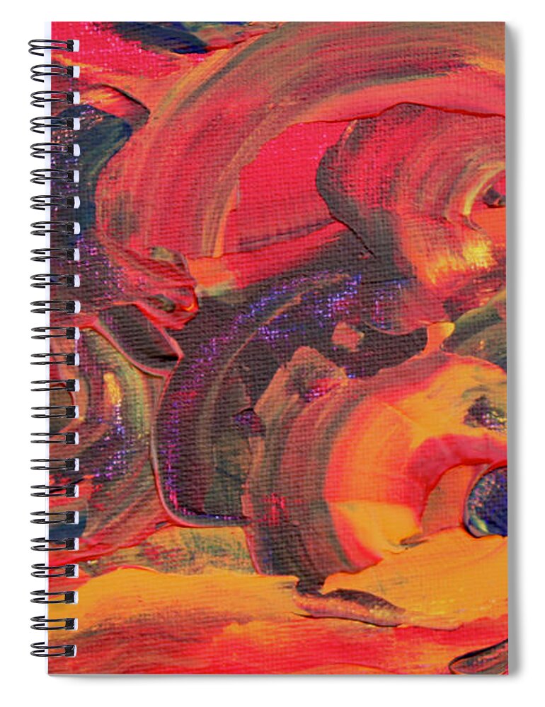 Red And Orange Spiral Notebook featuring the painting The Path 1 by Teresa Moerer
