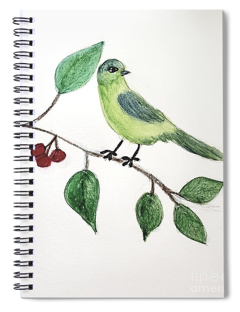 Bird Spiral Notebook featuring the painting A Key West Pause by Margaret Welsh Willowsilk