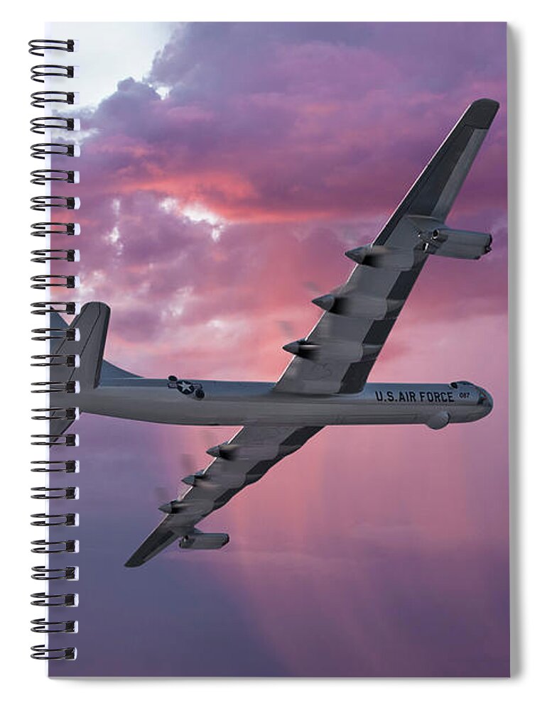 U.s. Air Force B-36 Bomber Spiral Notebook featuring the digital art The Peacemaker During the Cold War by Erik Simonsen