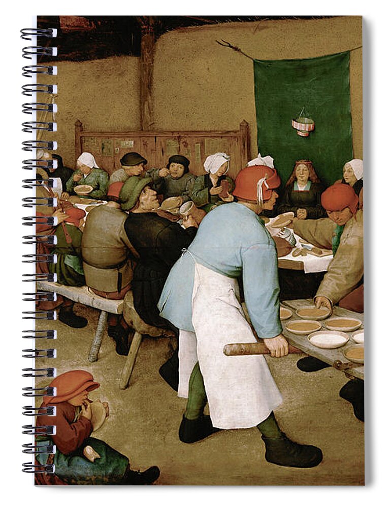 16th Century Spiral Notebook featuring the painting The Peasant Wedding, c1567 by Pieter Bruegel the Elder