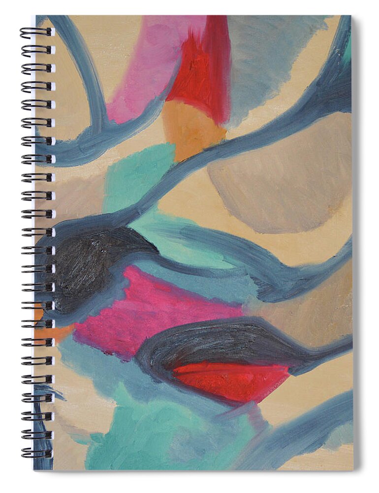 Blue Spiral Notebook featuring the painting The Pebble Path by Anita Hummel