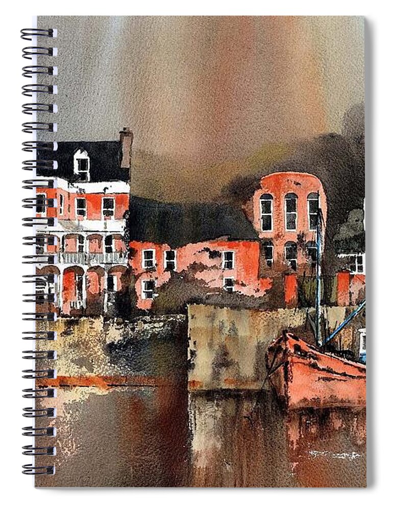  Spiral Notebook featuring the painting The Periwinkle  Kinsale Cork by Val Byrne