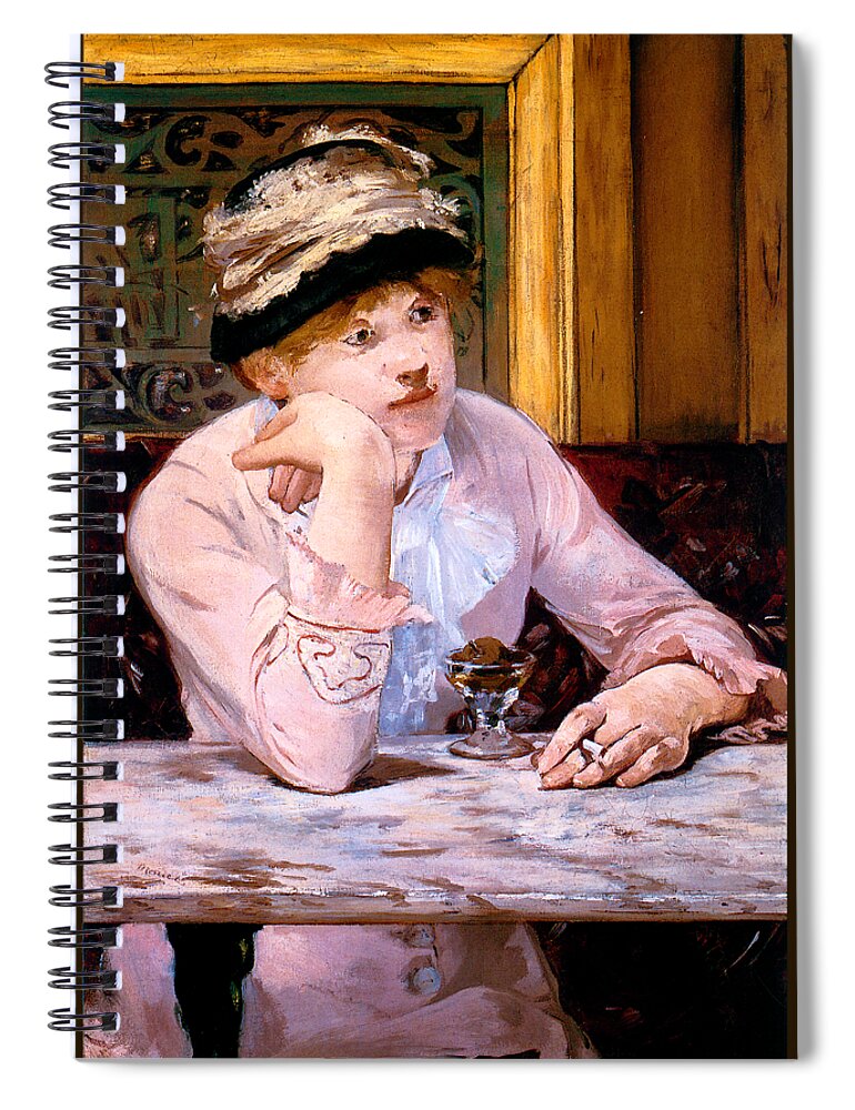 Edouard Spiral Notebook featuring the painting The Plum 1878 by Edouard Manet
