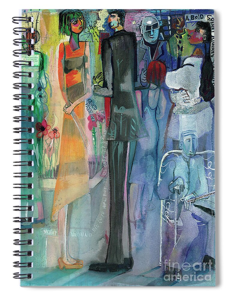 Modern Spiral Notebook featuring the painting The Poets by Cherie Salerno