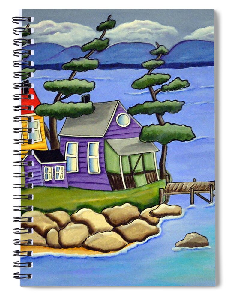 Colourful Spiral Notebook featuring the painting The Porch by Heather Lovat-Fraser