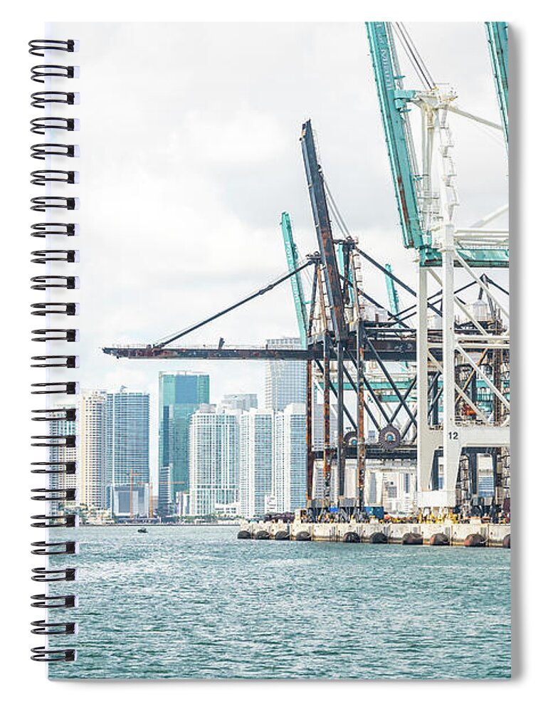 Port Spiral Notebook featuring the photograph The Port of Miami by Maria Kray