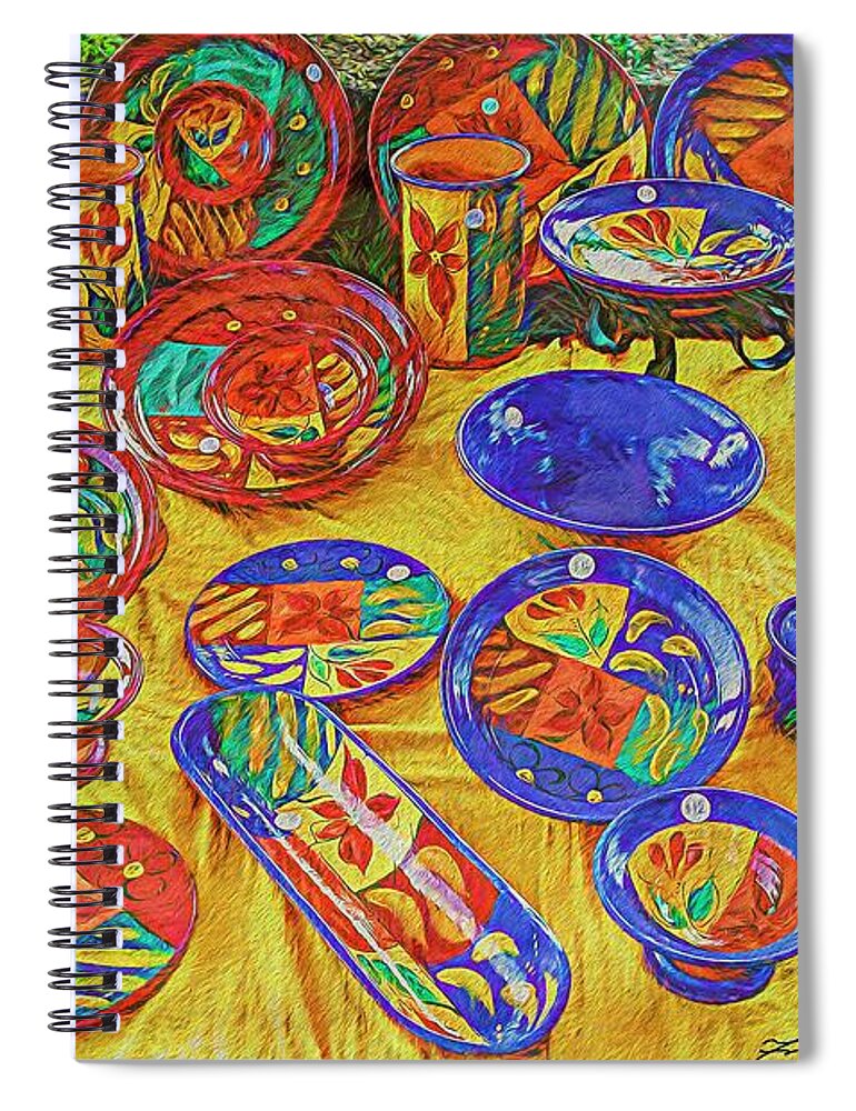 Potter Spiral Notebook featuring the digital art The Potter's Table by Frank Lee