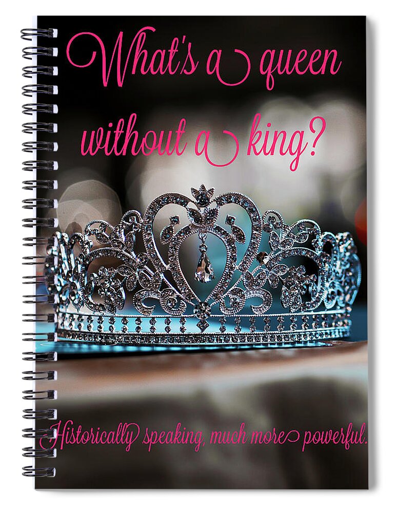 The Power Of A Queen Spiral Notebook featuring the jewelry The Power of a Queen by Susan Maxwell Schmidt
