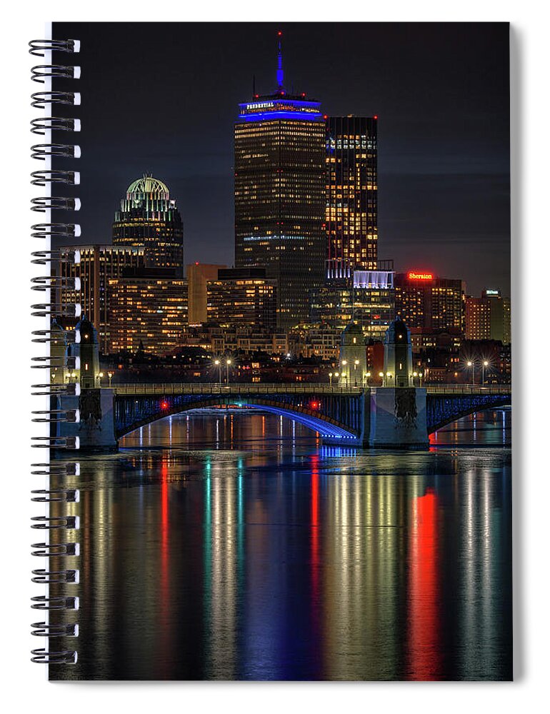 Boston Spiral Notebook featuring the photograph The Prudential at Dusk by Kristen Wilkinson