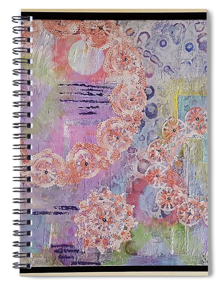Acrylic Spiral Notebook featuring the painting The Purple Reveal by Diana Hrabosky