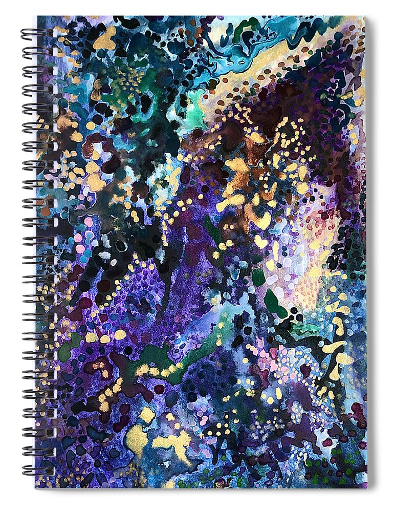 Spiral Notebook featuring the painting The Realm by Polly Castor