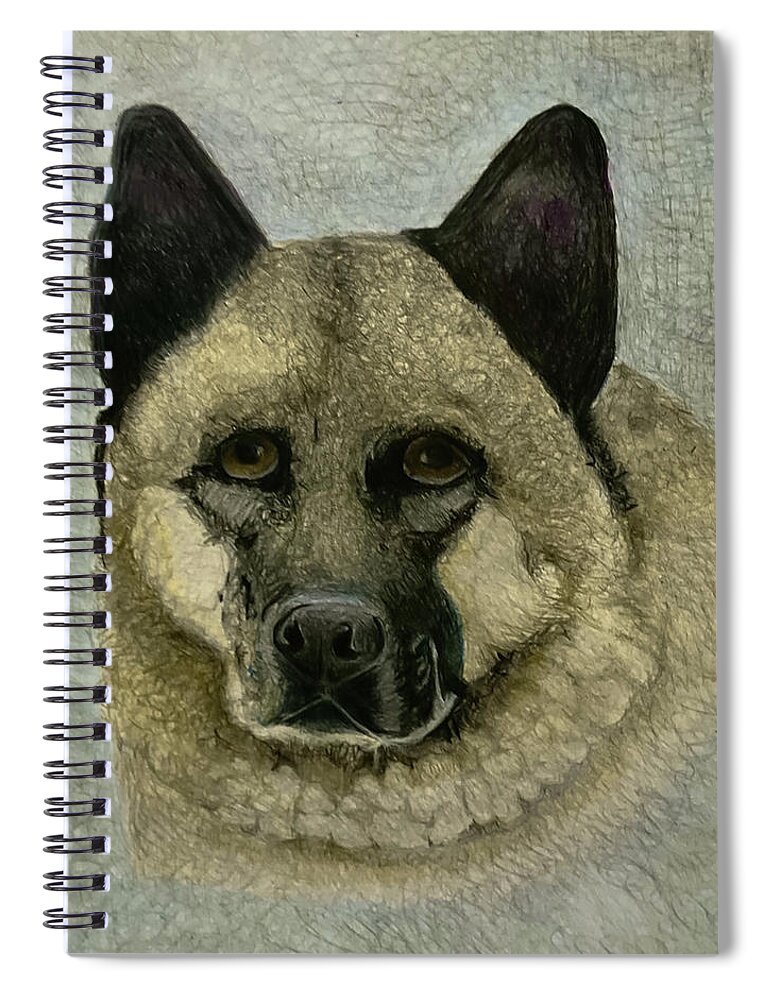 Canine Spiral Notebook featuring the drawing The recused dog by Tim Ernst
