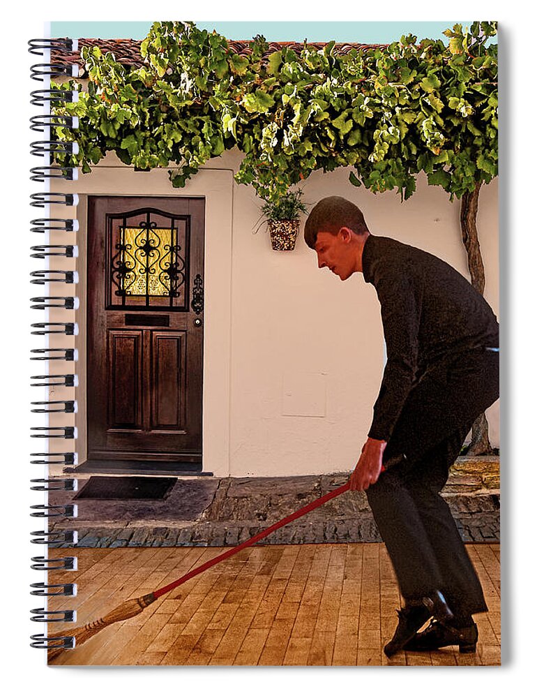 Broom Dance Spiral Notebook featuring the photograph The Red Broom by Edward Shmunes
