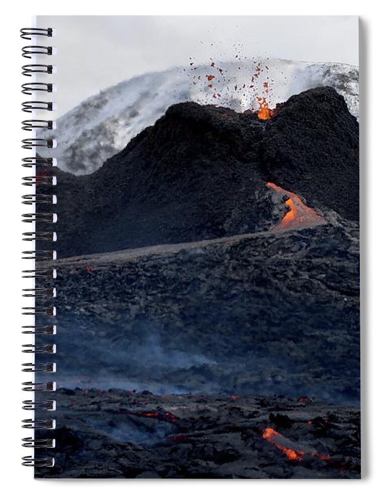 Volcano Spiral Notebook featuring the photograph The rivals by Christopher Mathews