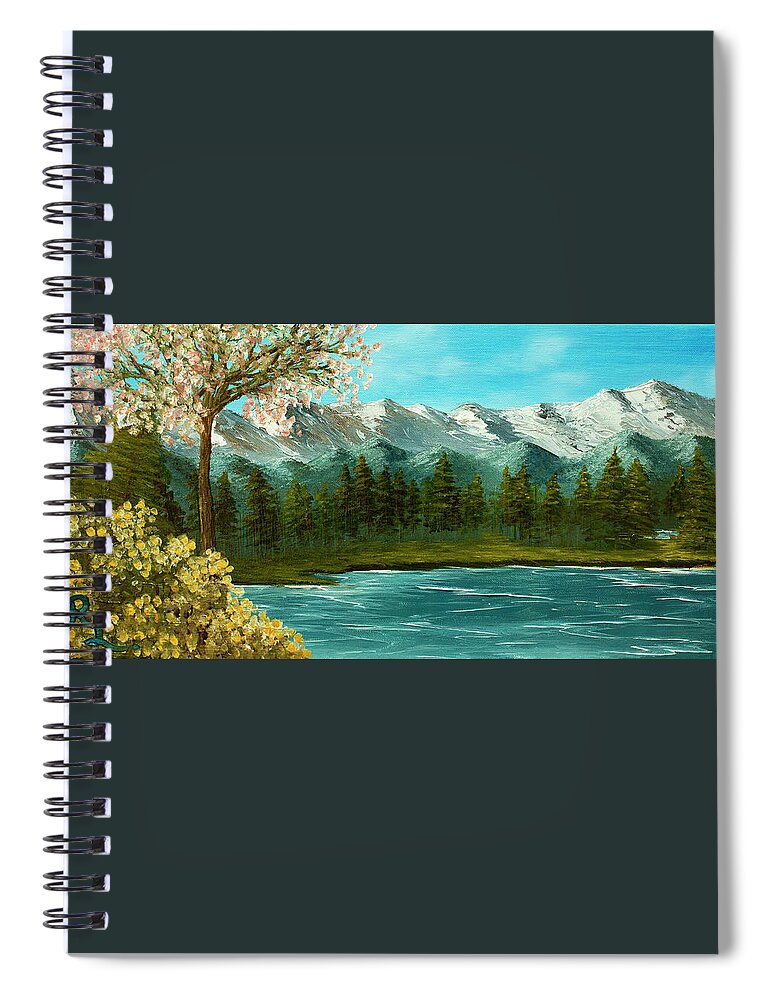 Mountains Spiral Notebook featuring the painting The River in Spring by Renee Logan