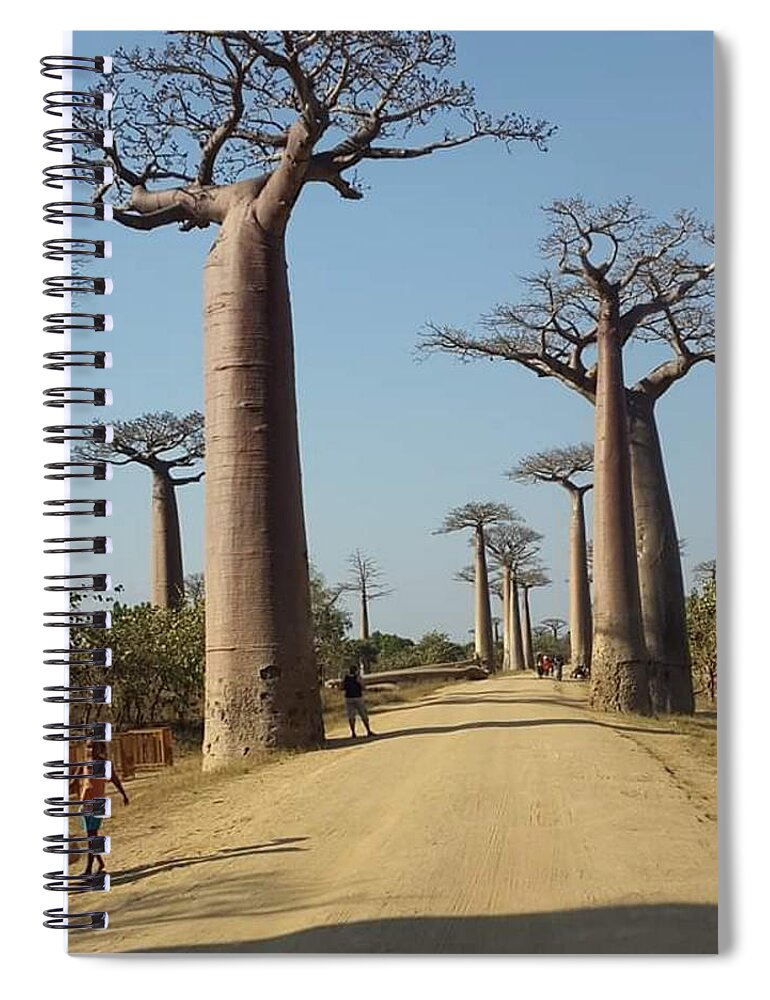 All Spiral Notebook featuring the digital art The Road in Baobab Alley in Madagascar KN25 by Art Inspirity