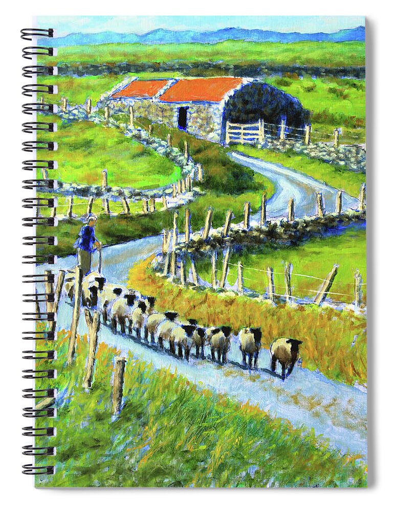 County Kerry Ireland Spiral Notebook featuring the painting The Road Through Kerry by David Zimmerman