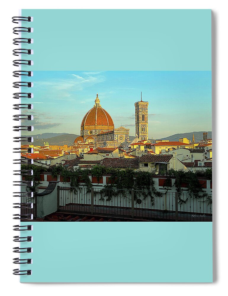 Rooftop Spiral Notebook featuring the photograph Rooftops of Florence #1 by Rebecca Samler