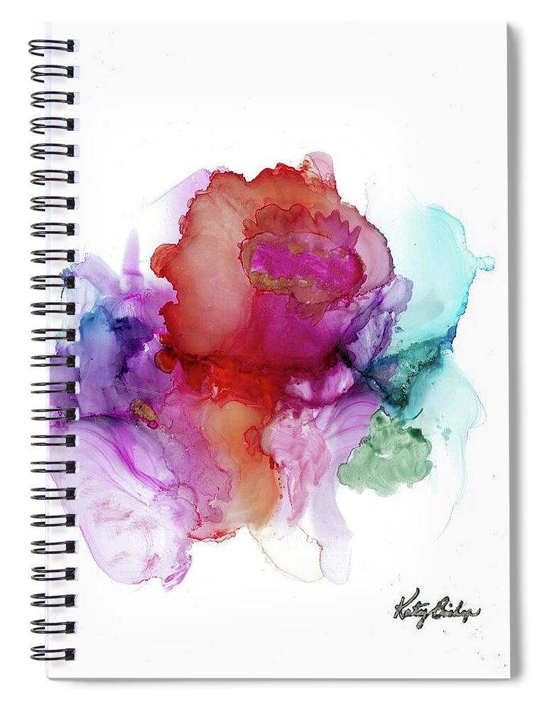 Rose Spiral Notebook featuring the painting The Rose At The End Of The Day by Katy Bishop