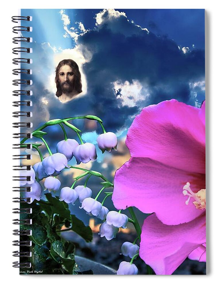 Rose Of Sharon Spiral Notebook featuring the digital art The Rose of Sharon by Norman Brule