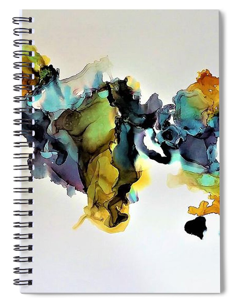 Flow Spiral Notebook featuring the painting The Runaway by Angela Marinari