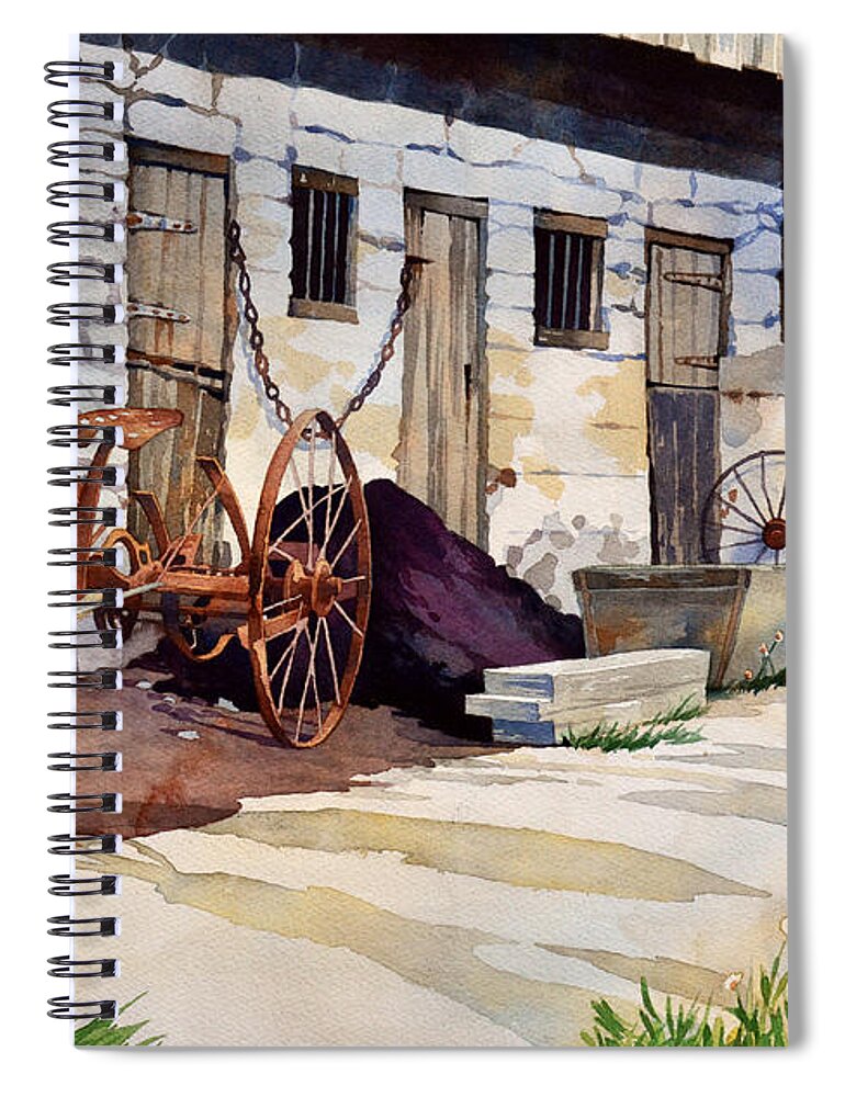 Landscape Spiral Notebook featuring the painting The Rust Collector by Mick Williams