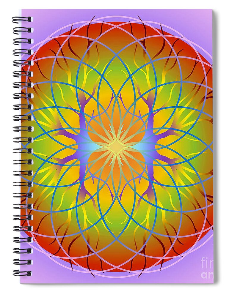 Geometry Spiral Notebook featuring the digital art The Sacred Trees of Life 2 by Walter Neal