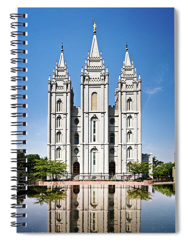 Salt Lake City Spiral Notebook featuring the photograph Salt Lake Temple on Temple square, Salt Lake City by Delphimages Photo Creations