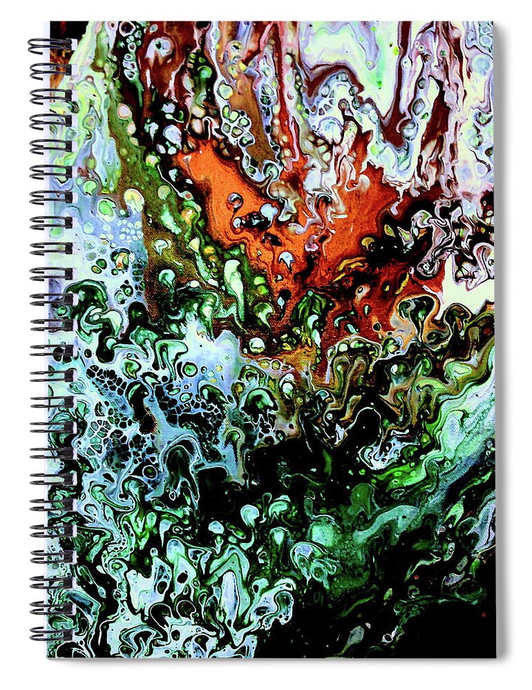 Ocean Spiral Notebook featuring the painting The Sea Below by Anna Adams