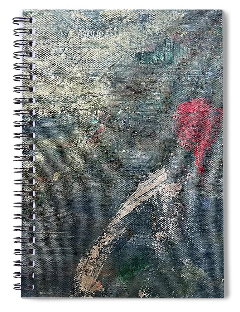 Abstract Spiral Notebook featuring the painting The Secret by Tes Scholtz