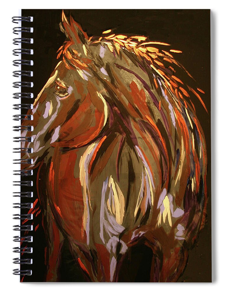 Horse Spiral Notebook featuring the painting The Sentenial by Marilyn Quigley