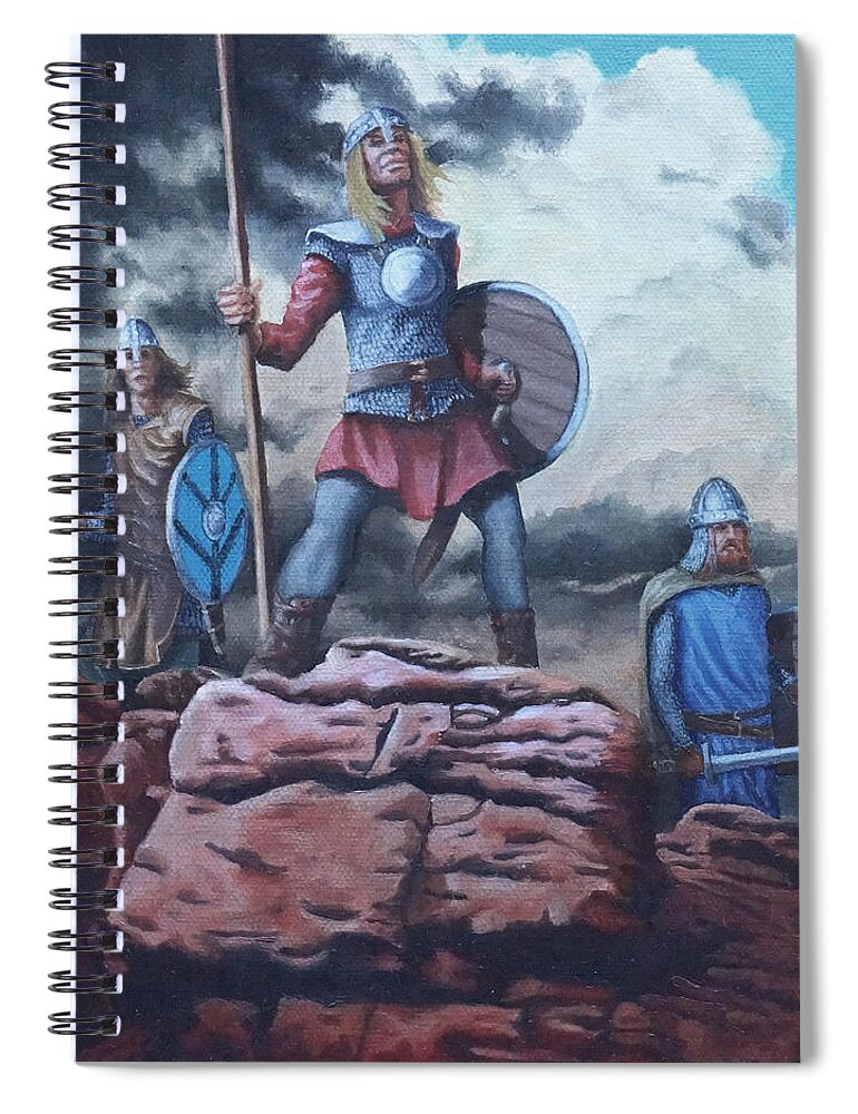 Medieval Spiral Notebook featuring the painting The Sentinels by Ken Kvamme