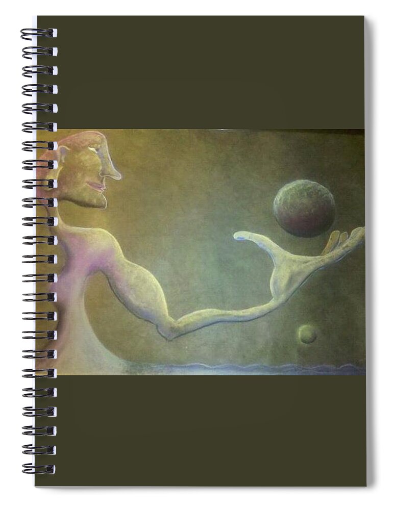 Chalk Spiral Notebook featuring the pastel The Shaman by Raymond Fernandez