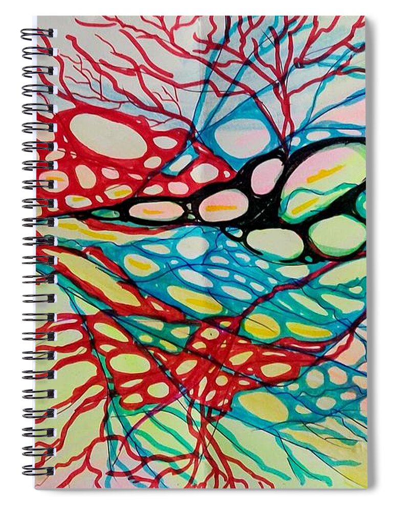Neurographics Spiral Notebook featuring the painting The Situation by Nadia Birru