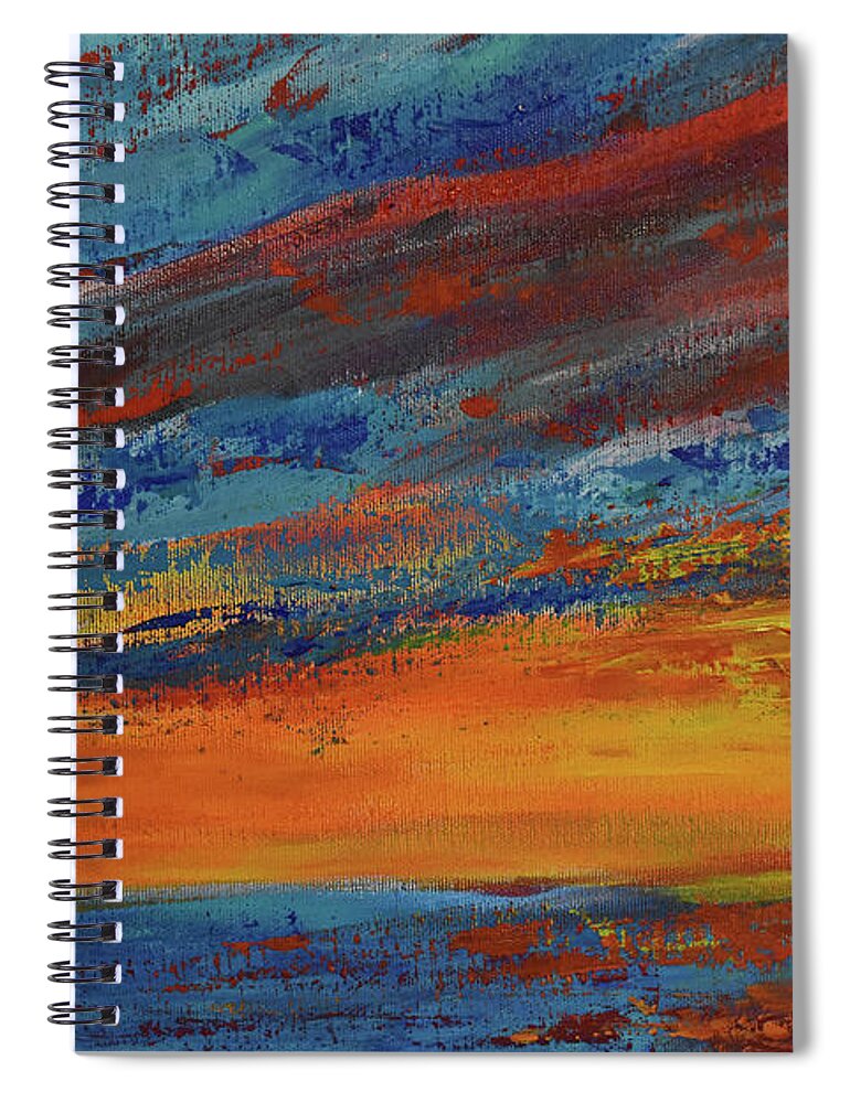 Acrylic Painting Spiral Notebook featuring the painting The Sky Will be Like Magic Above Us-Detail 1 by Leonida Arte