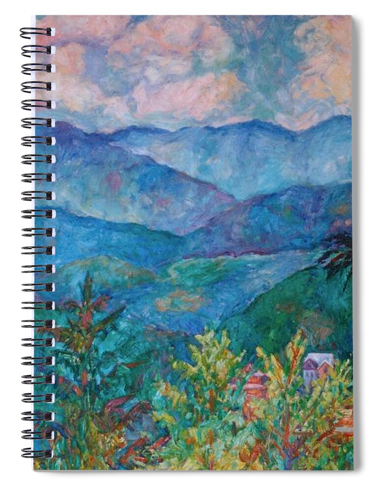 Smoky Mountains Spiral Notebook featuring the painting The Smoky Mountains by Kendall Kessler