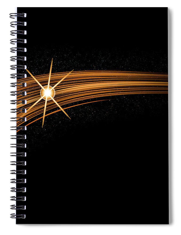 Solar Spiral Notebook featuring the digital art The Solar Star - Galaxy Project - 2022 #124 by Stan Weyler by Stan Weyler