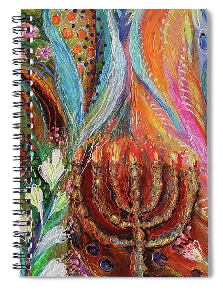 Angel Spiral Notebook featuring the painting The song of Safed. Fragment 2 by Elena Kotliarker