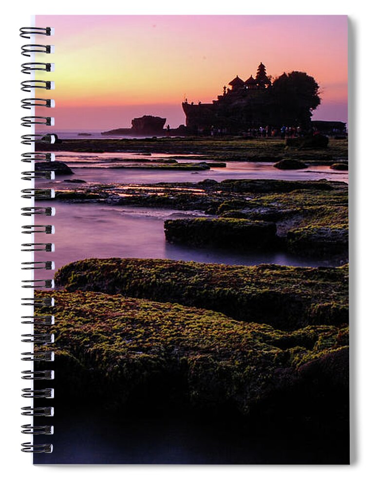 Tanah Lot Spiral Notebook featuring the photograph The Temple By The Sea - Tanah Lot Sunset, Bali by Earth And Spirit