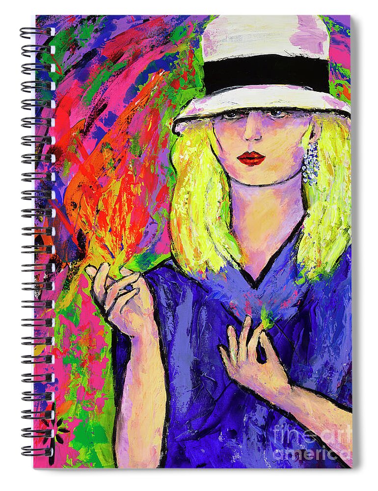 Rainbow Colors Spiral Notebook featuring the painting The Spark of Creation by Jodie Marie Anne Richardson Traugott     aka jm-ART