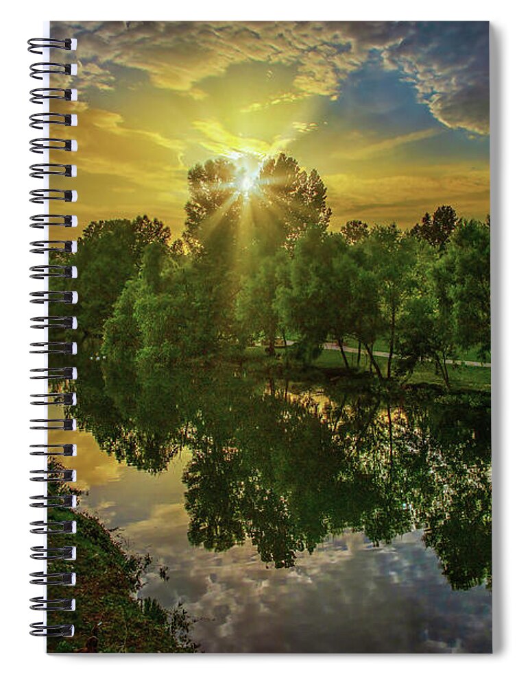 Texas Hill Country Spiral Notebook featuring the photograph The Star of Sunset by Lynn Bauer