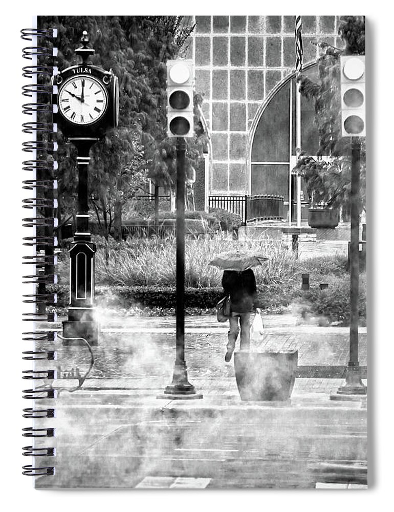 City Spiral Notebook featuring the photograph The steamy streets of Tulsa by Susan Vineyard