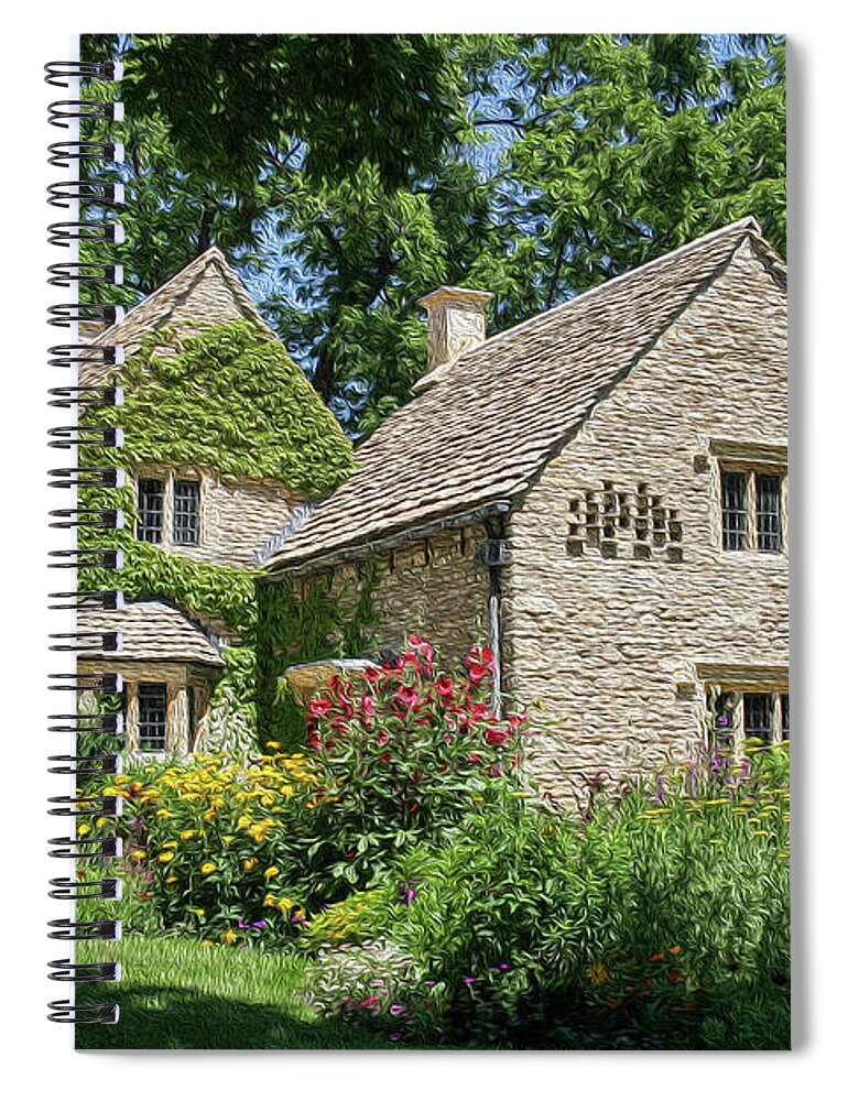 Painting Spiral Notebook featuring the photograph Painting of the Stone Cottage by Robert Carter